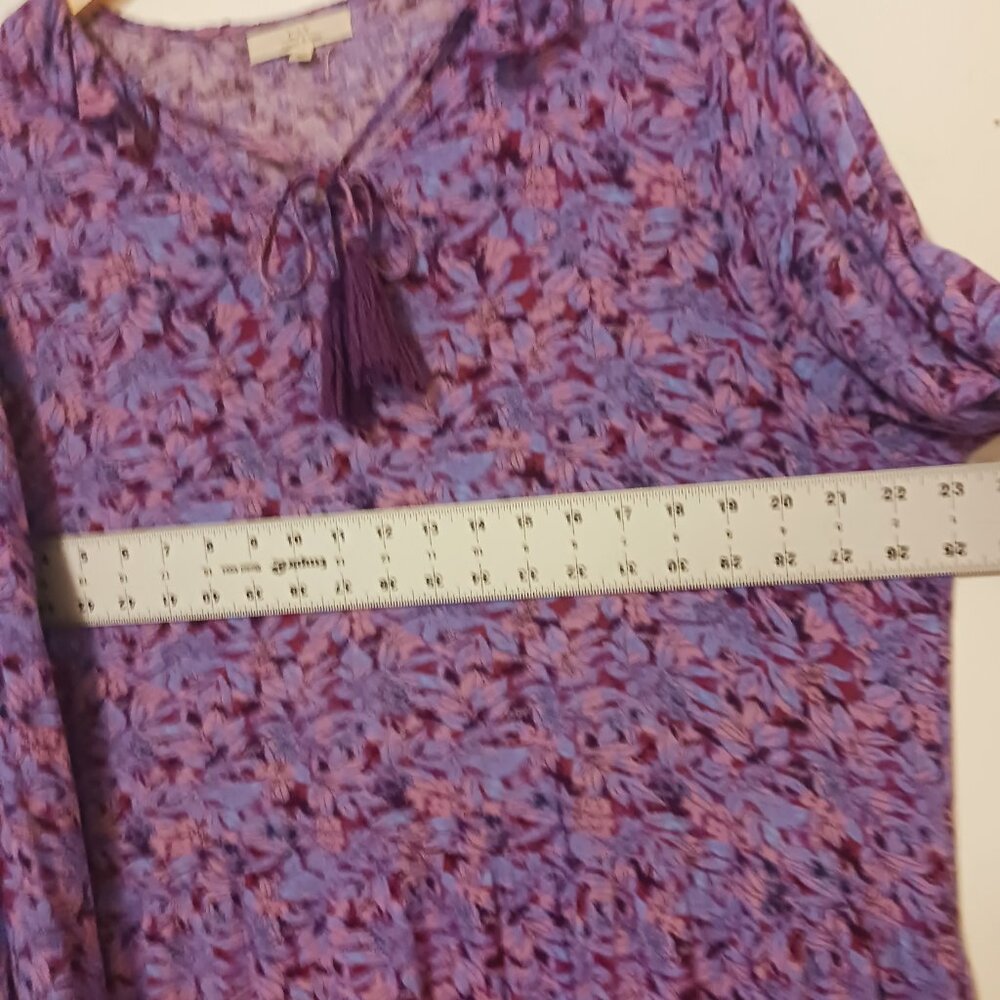 Chelsea & Violet Floral Purple Tiered Maxi Dress Size Medium, Boho, Cottagecore - Picture 9 of 16